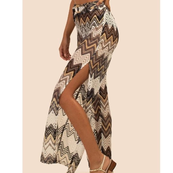 Trina Turk Drift Belted Pointelle Side Slit Cover-up Pants Size Large - Picture 11 of 12